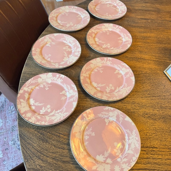 Pottery Barn Monique Lhuillier Rose Bouquet Salad Plate, Set of 7 - Picture 7 of 15